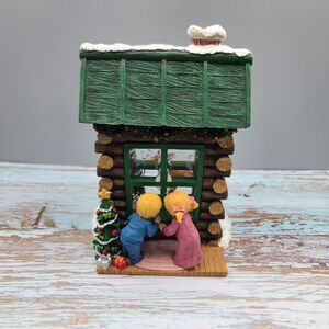 Enesco Flat Waterball Wheel Christmas Eve Children Deer 2001 Two Sided 863785